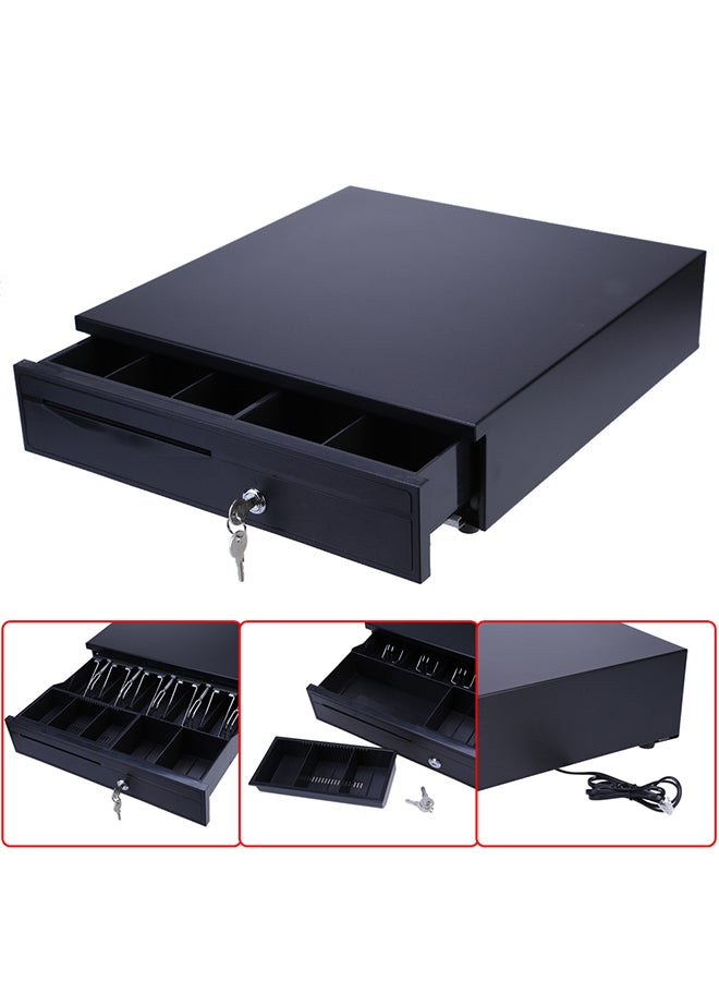 Loquat Cash Drawer Box Works Compatible Epson POS Printers w/5Bill u0026 5Coin Tray Black - Image 3