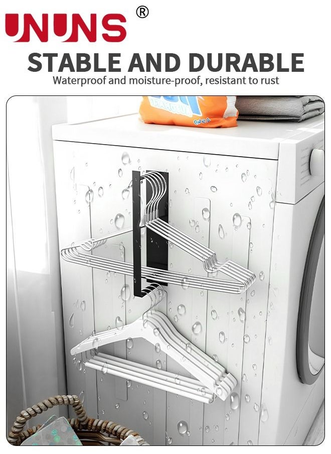 UNUNS - Magnetic Hanger Organizer,Hanger Holder Rack,Hanger Storage Stacker Holds Up 40 Metal Coat Hanger,Clothes Pants HangerStacker,Closet Organizer Stand For Laundry Room,Kitchen,Bedroom-Black - Image 1