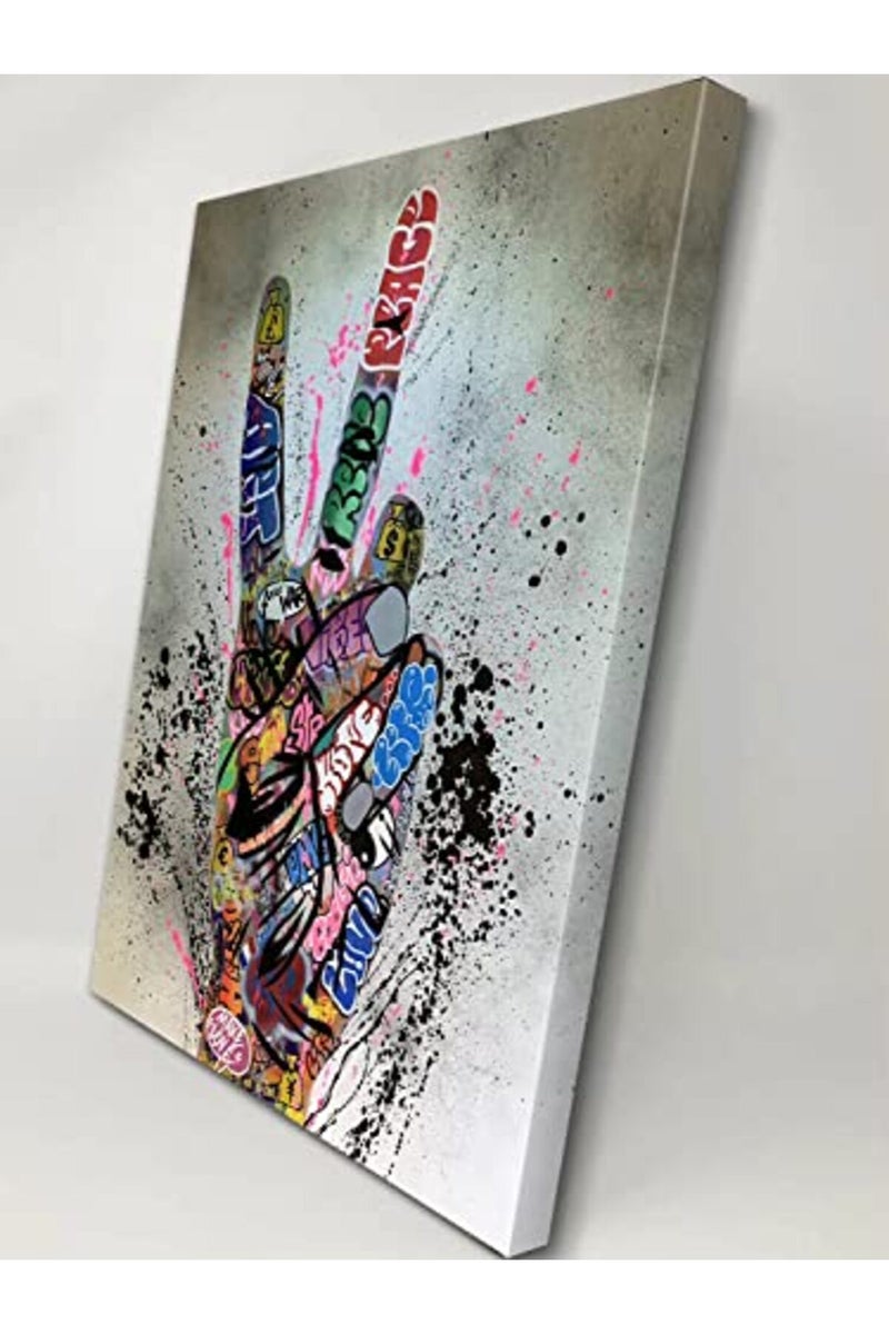 Mistyefly Graffiti Wall Art Colorful Wall Art Graffiti Poster Graffiti Art Wall Decor Street Graffiti Art Graffiti Art Canvas Wall Art Pop Graffiti Art for Living Room Decor Ready to Hang (28''Wx40''H) - Image 2