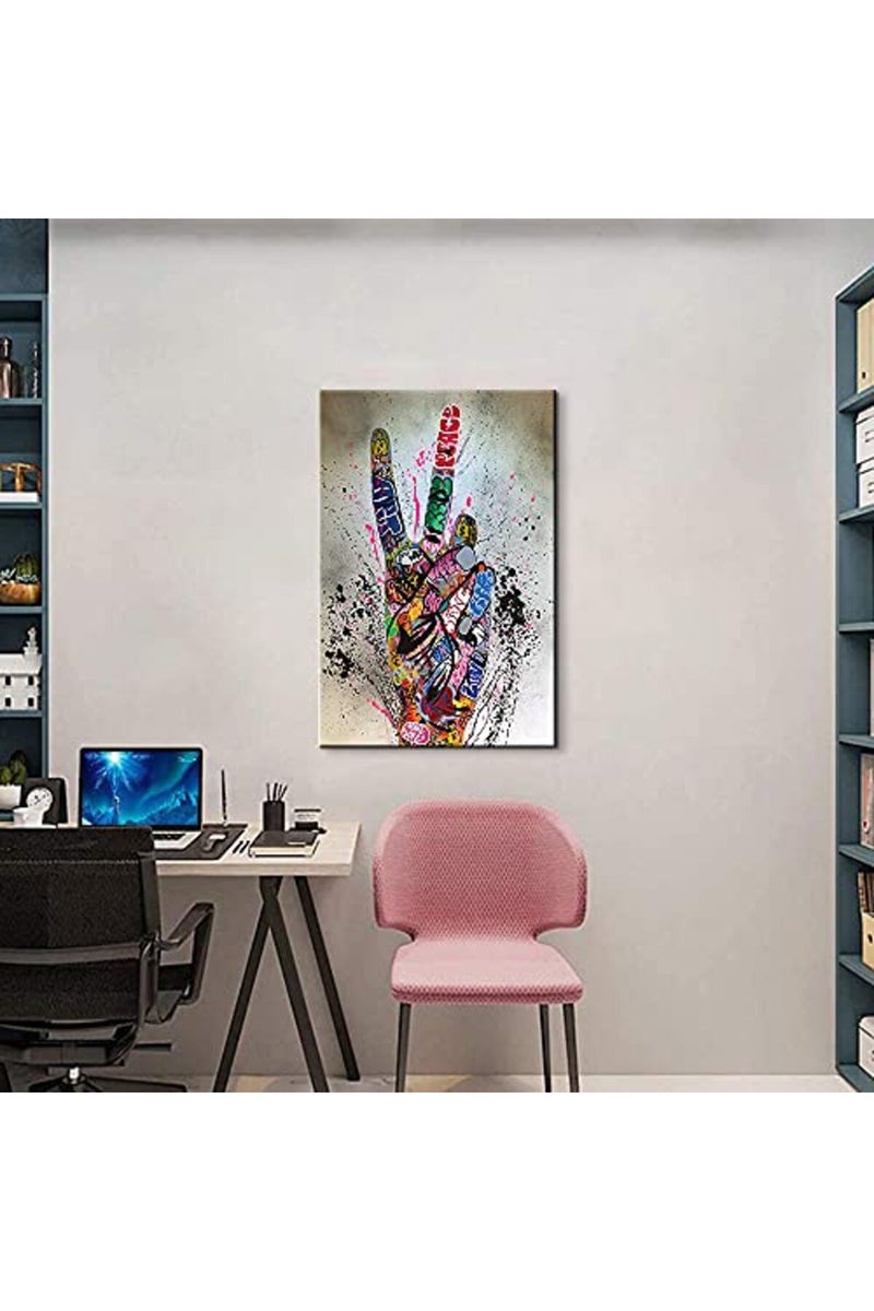 Mistyefly Graffiti Wall Art Colorful Wall Art Graffiti Poster Graffiti Art Wall Decor Street Graffiti Art Graffiti Art Canvas Wall Art Pop Graffiti Art for Living Room Decor Ready to Hang (28''Wx40''H) - Image 4