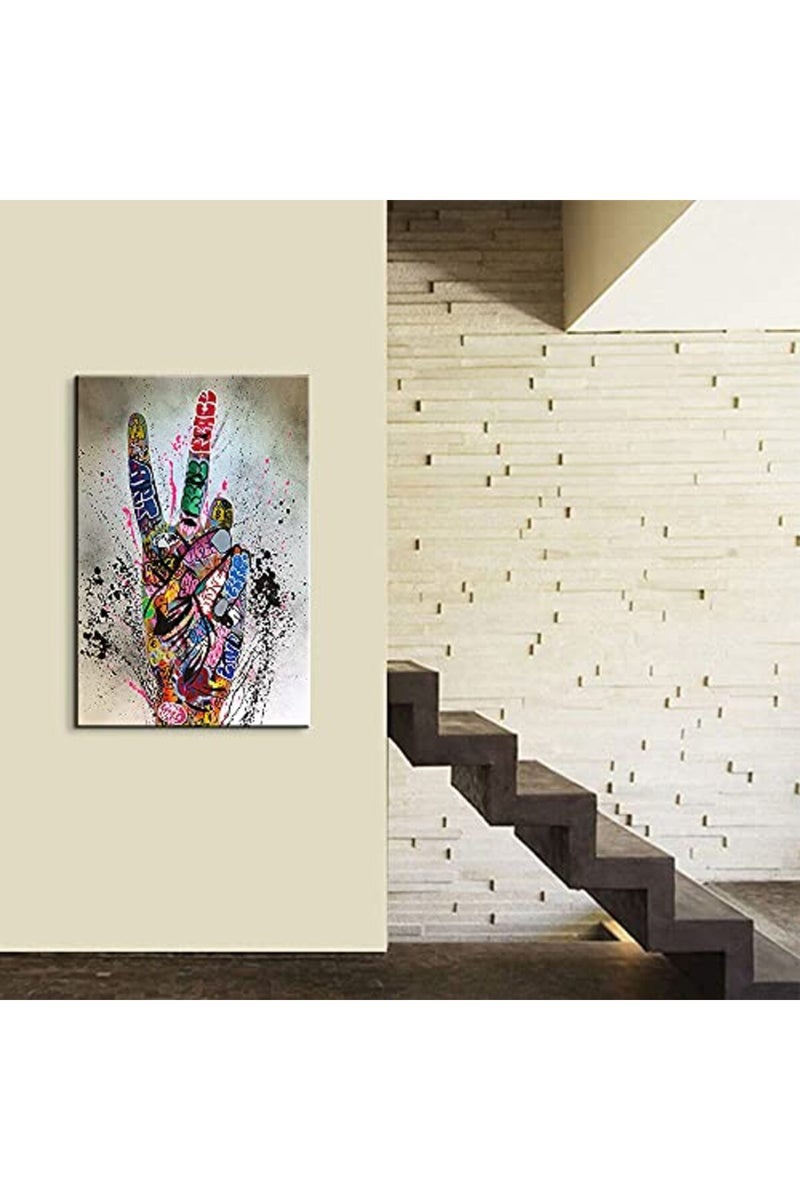Mistyefly Graffiti Wall Art Colorful Wall Art Graffiti Poster Graffiti Art Wall Decor Street Graffiti Art Graffiti Art Canvas Wall Art Pop Graffiti Art for Living Room Decor Ready to Hang (28''Wx40''H) - Image 5