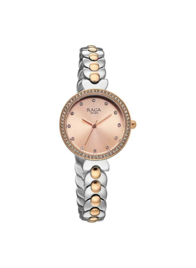 TITAN Titan Raga Showstopper Quartz Analog Rose Gold Dial Two Toned Metal Strap Watch For Women 95357km01