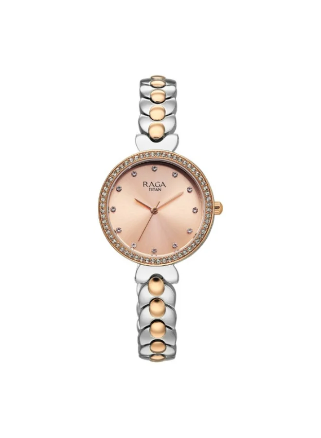 TITAN Titan Raga Showstopper Quartz Analog Rose Gold Dial Two Toned Metal Strap Watch For Women 95357km01