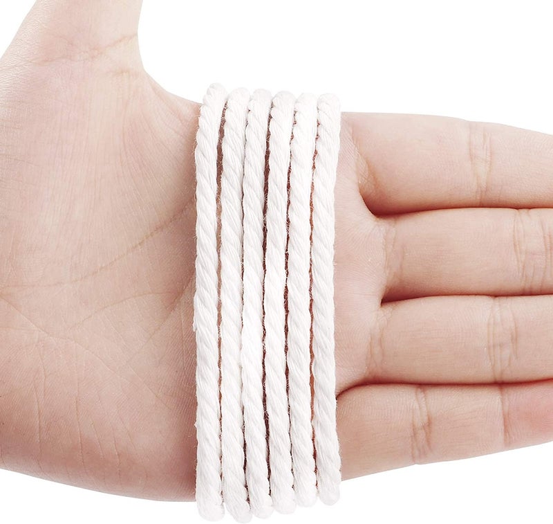 VMPS VMPS Twisted 4mm 100 Meters Compatible for Macrame Thread for Wall Hanging Craft Plant Hanger Shelf Crochet Swing Tapestry OffWhite  - Image 4