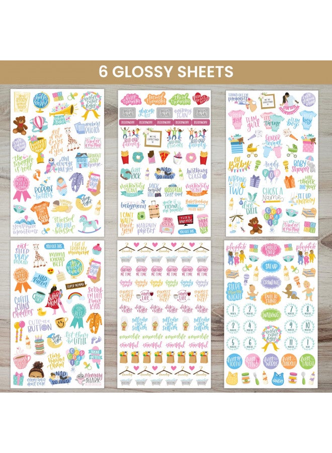 bloom daily planners New Pregnancy & Baby's First Year Planner Sticker Pack - 8 Sheets / 580+ Stickers - Maternity/Newborn Themed Stickers for Decorating, Planning, Scrapbooking, etc. - Image 1