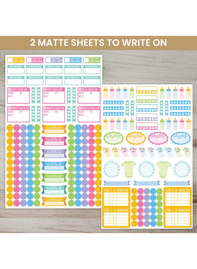 bloom daily planners New Pregnancy & Baby's First Year Planner Sticker Pack - 8 Sheets / 580+ Stickers - Maternity/Newborn Themed Stickers for Decorating, Planning, Scrapbooking, etc. - Image 2