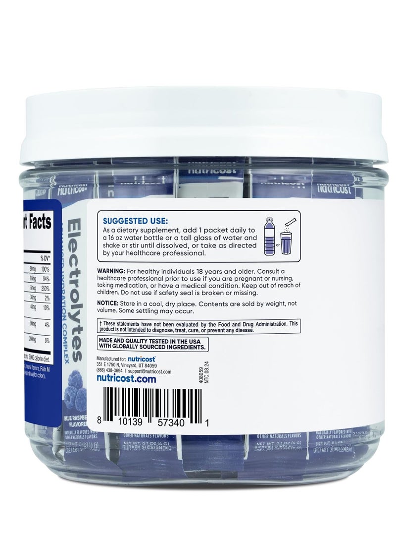 Nutricost Electrolytes Complex, Blue Raspberry Flavored, 40 Stickpacks - Advanced Hydration Complex 40 Servings - Image 3