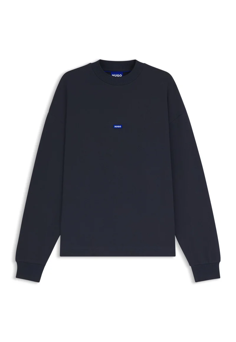 هوجو Cotton-terry sweatshirt with blue logo label