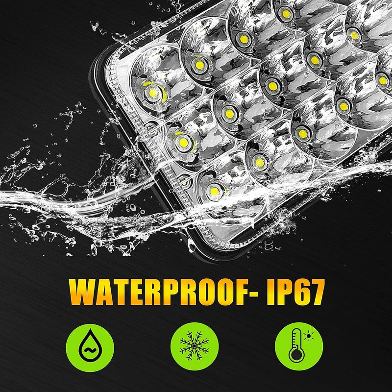 Sakeye Dot Approved 4x6 Inch LED Headlights - 4PCS High Low Sealed Beam Rectangular Headlights for Trucks - Image 4