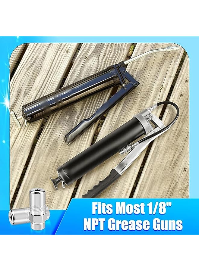 Generic 4Pcs Grease Gun Couplers,Steel High Pressure Grease Gun Nozzle Tip Replacement 1/8" Npt Threaded Grease Gun Fittings Fit For Standard 1/8" Npt Grease Hoses,Grease Gun Ends Connectors  - Image 5