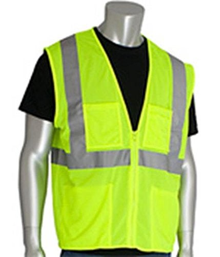 PIP Protective Industrial Products 302-MVGZ4PLY-XL PIP 302-MVGZ4PLY-XL Zipper Safety Vest, Yellow, XL, Hi-Vis Yellow - Image 2