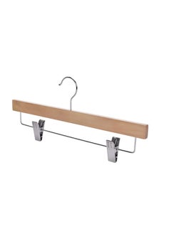 Aster A Set Of 4  Pants Skirt Hangers, Hangers Clothes With 360° Swivel, Metal Bar with pants/skirt clips, natural color, (10-Pack)  - Image 3