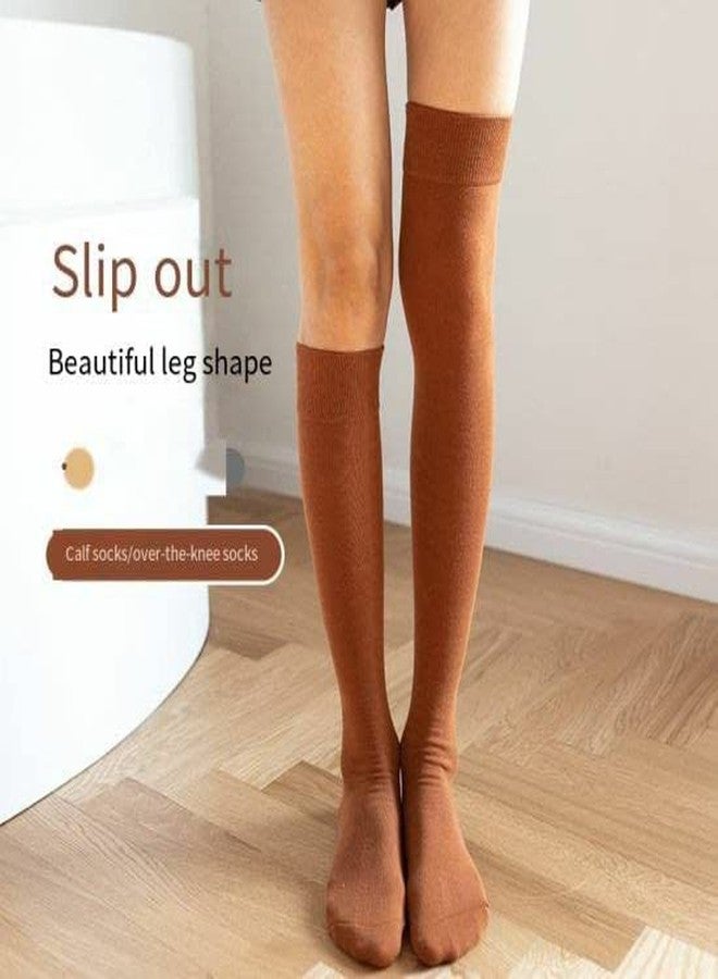 DIPDEY Wool Warm Thigh High Socks Knitted Thick Thermal Woolen Socks For Women Winter Wear Knee Length Knee High Leg Warmers Long Socks Boot Cuffs Knee Cap Stocking Girls (Free Size,1 Pair),Assorted - Image 2