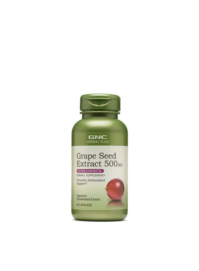 GNC Herbal Plus Grape Seed Extract 500mg Supplement, Extra Strength, Vegetarian, 60 Servings - Image 1