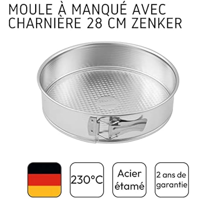Zenker 6804 Springform Cake Tin with 1 Base 28 cm Tin Plate - Image 4