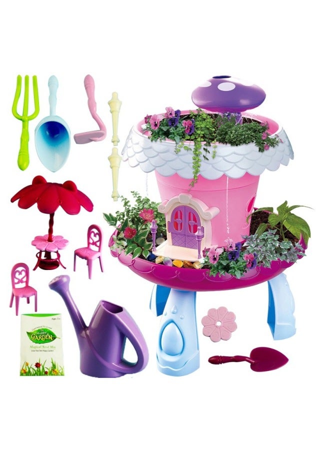 DIY Boys And Girls Flower Toys Magic Spray Garden Planting Set Children's Play-Color:BK1801 (with Light Music) Girl - Image 4