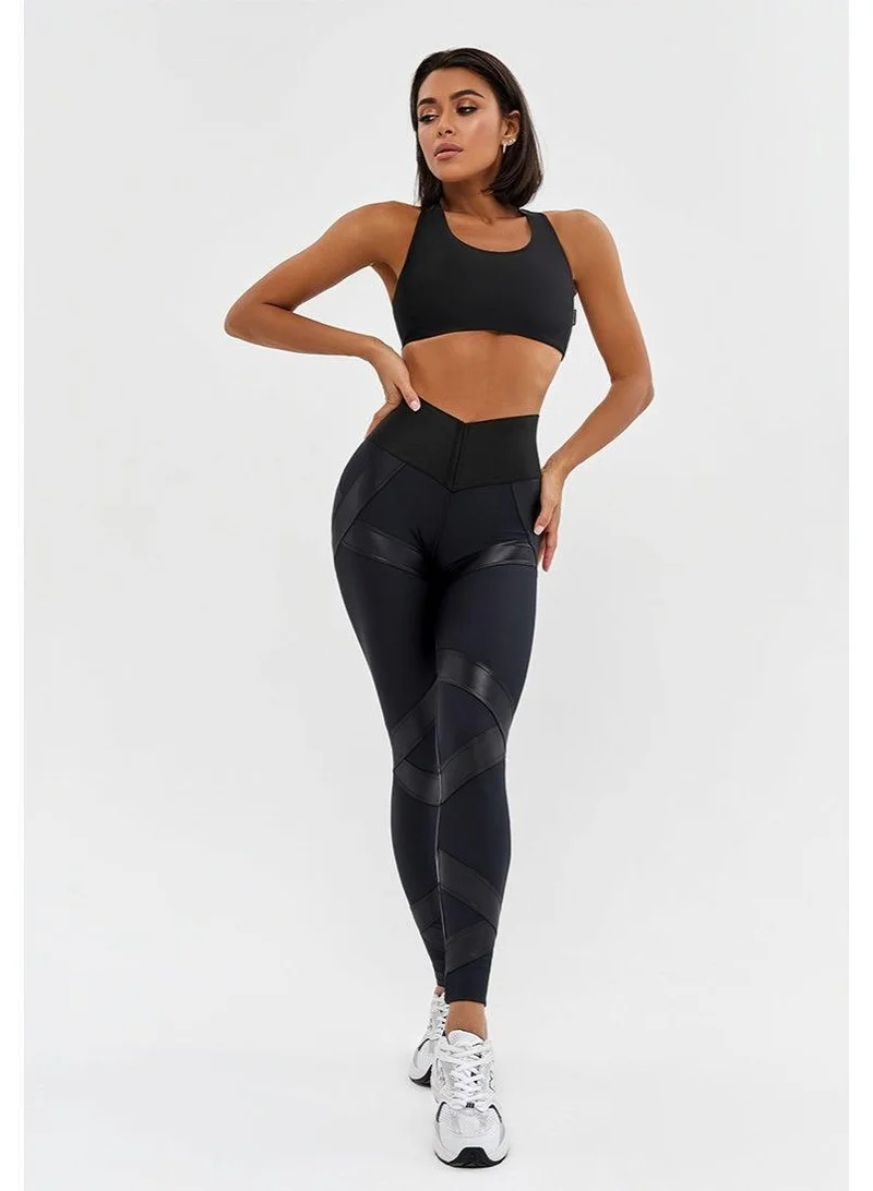 Bona Fide Mummy Strip Skin Edition Black Mummy Strip Skin High Waist Tummy Control Gym Leggings for Women | Best Price UAE