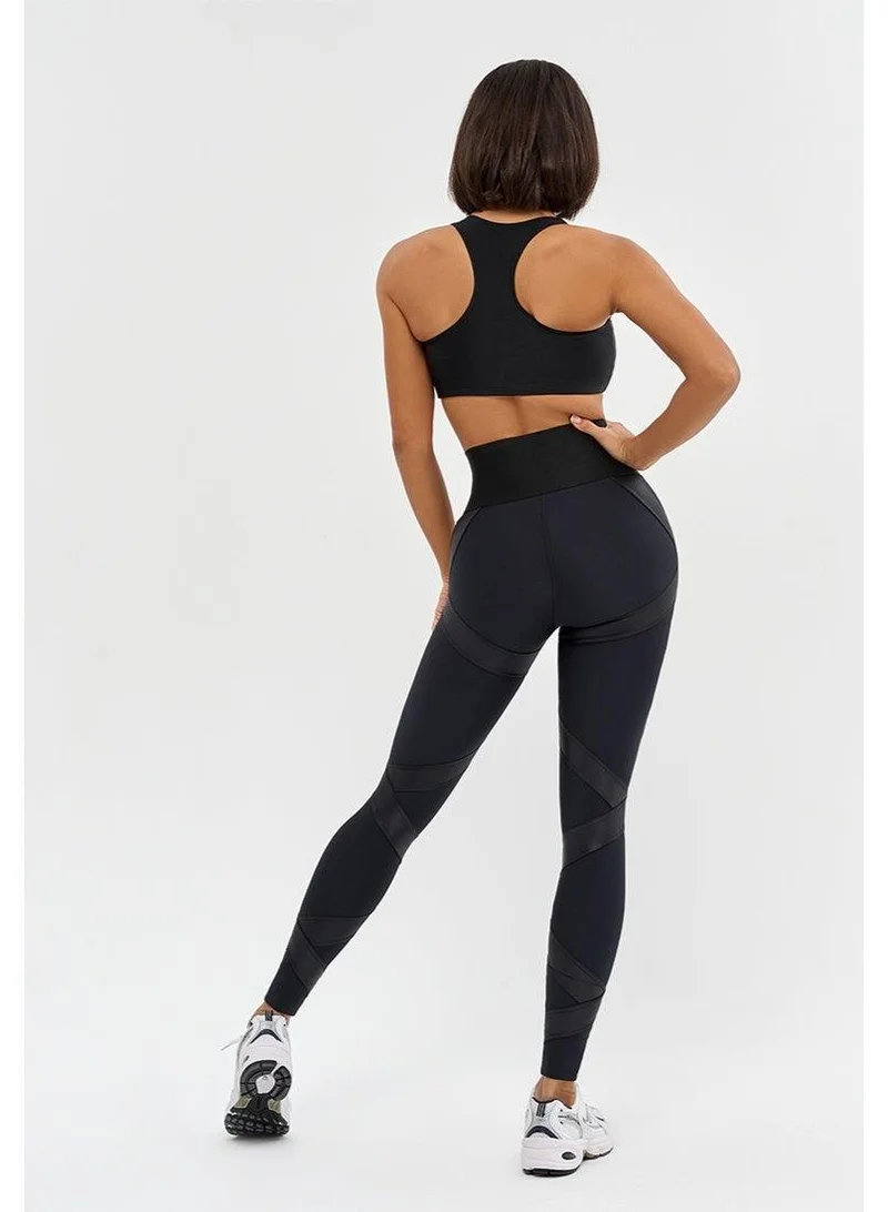 Bona Fide Mummy Strip Skin Edition Black Mummy Strip Skin High Waist Tummy Control Gym Leggings for Women | Best Price UAE
