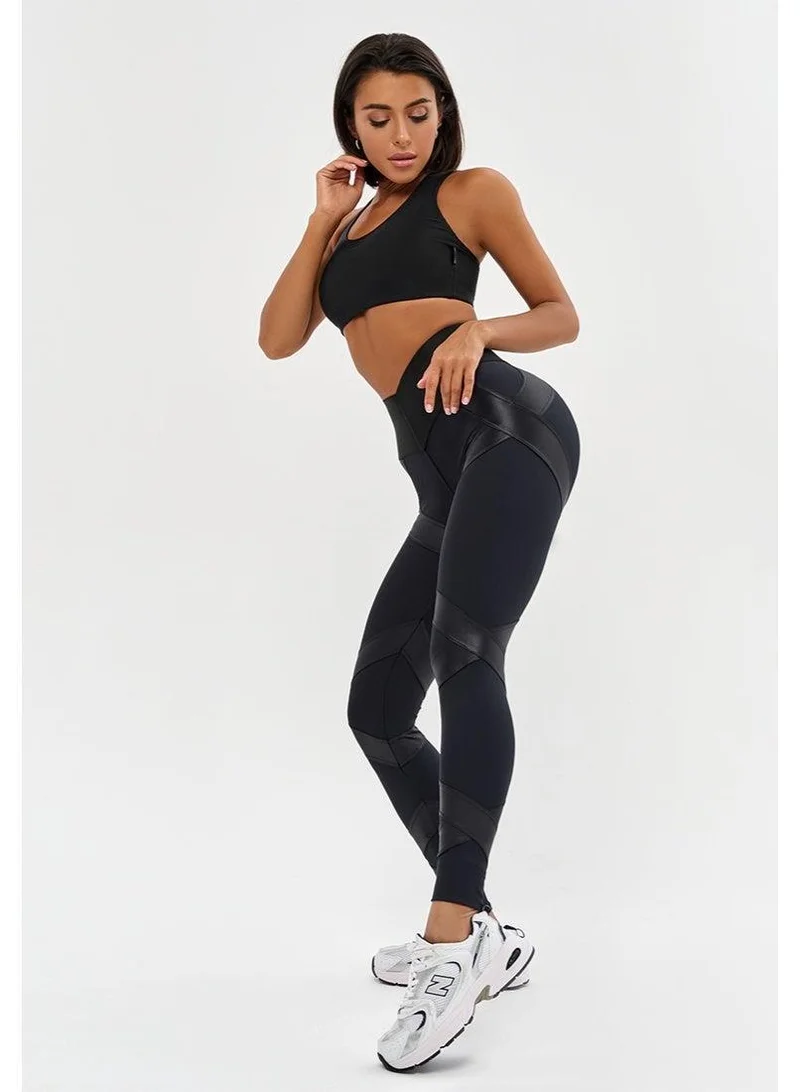 Bona Fide Mummy Strip Skin Edition Black Mummy Strip Skin High Waist Tummy Control Gym Leggings for Women | Best Price UAE