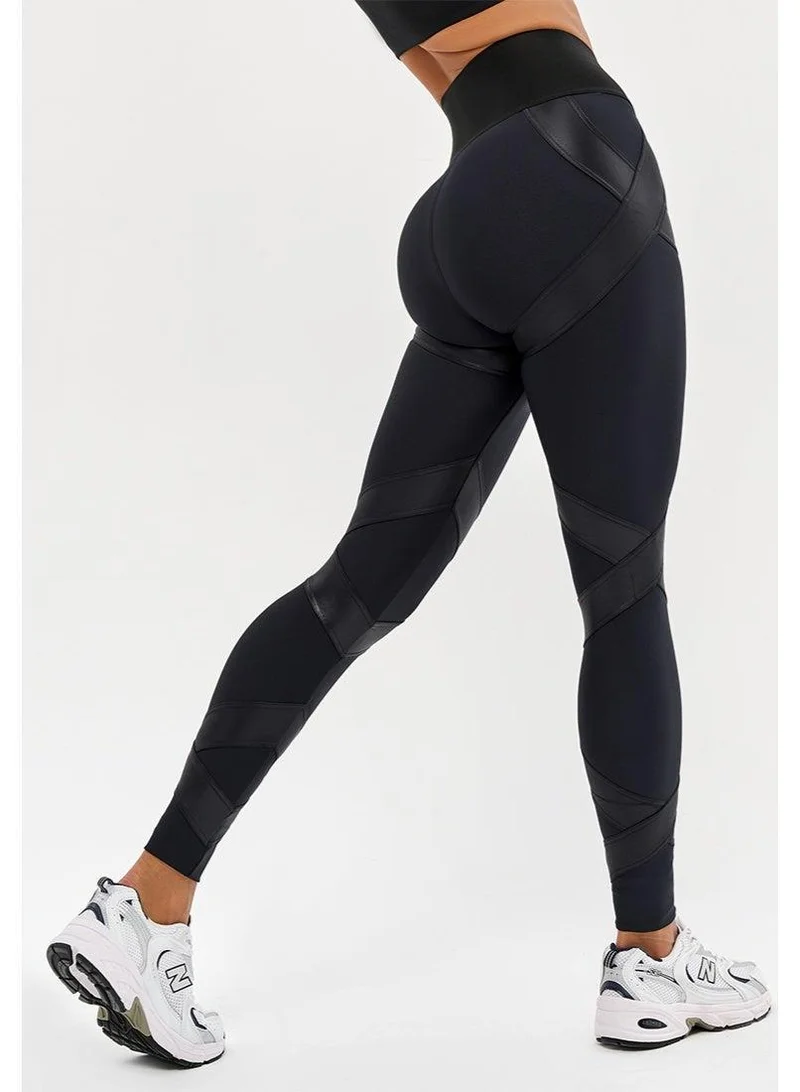 Bona Fide Mummy Strip Skin Edition Black Mummy Strip Skin High Waist Tummy Control Gym Leggings for Women | Best Price UAE
