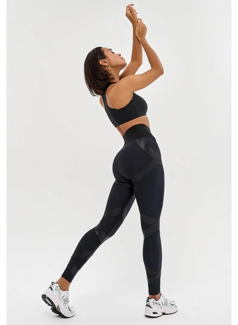 Bona Fide Mummy Strip Skin Edition Black Mummy Strip Skin High Waist Tummy Control Gym Leggings for Women | Best Price UAE
