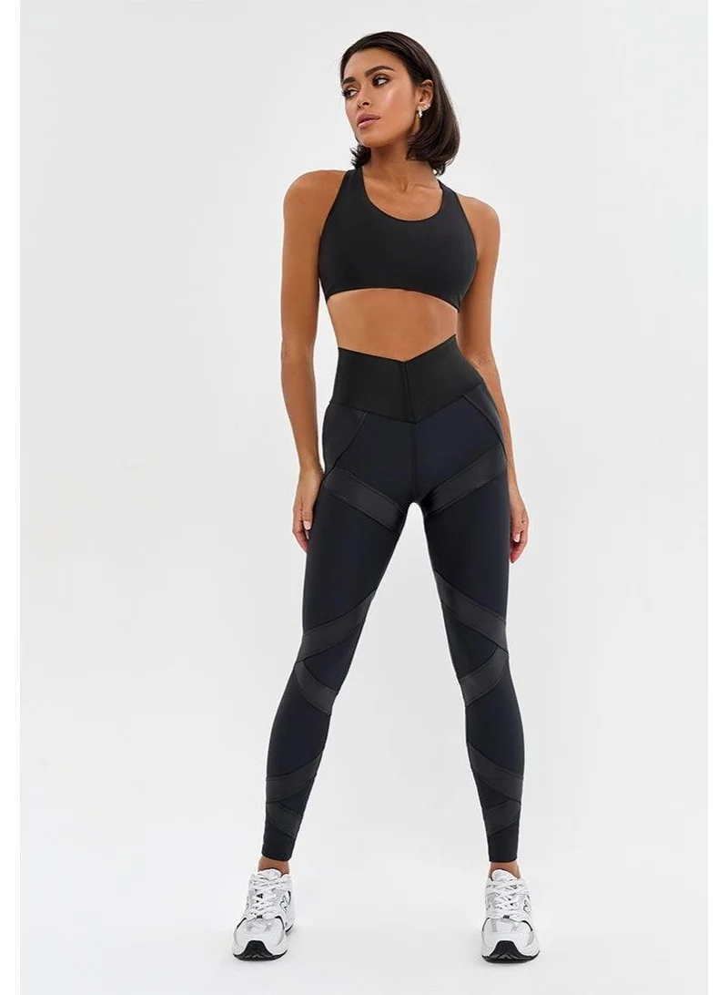 Bona Fide Mummy Strip Skin Edition Black Mummy Strip Skin High Waist Tummy Control Gym Leggings for Women | Best Price UAE