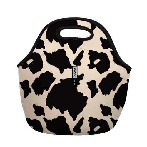 Sok It LunchTote Zippered Bag Insulated Neoprene Caddy Cow Print XLarge 65 Quart Lunch Tote