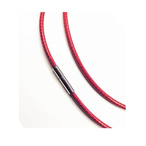Glory Qin 3mm Red Leather Cord Chain Stainless Steel Rice Clasps Necklace Rope Chain 16 TO 28 Inch (16 Inch Red) - Image 2