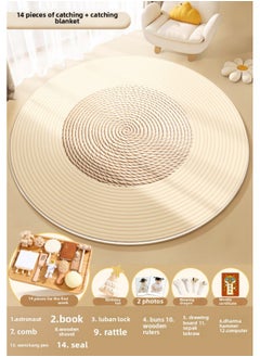 Week-catching Supplies Props One-year-old Set Boys And Girls Birthday Ceremony Layout Full Set Of Log Style Lottery Carpet Modern-Color:[thick Anti-slip] 14 Pieces Of Log Style Weekly Props + Weekly Birth Carpet (collect And Purchase