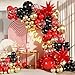 LANGASQUE Red and Black Gold Balloon Garland Arch Kit 140Pcs Red Black Metallic Gold Confetti Balloons With Stars for Birthday Wedding Birdal Shower Anniversary Graduation Casino Party Decorations - Image 2