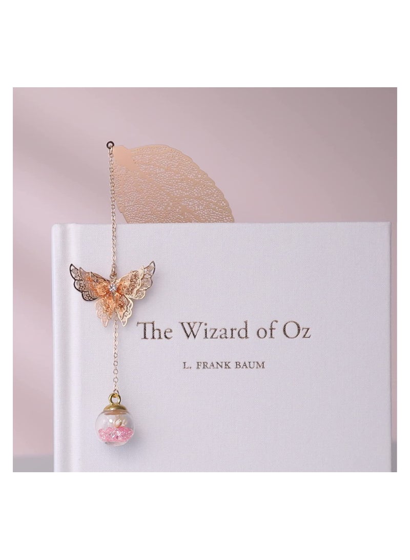 3D Butterfly Metal Bookmarks with Dried Flowers, Handmade Elegant Book Markers, Perfect Women's Gift for Readers and Friends - Image 4
