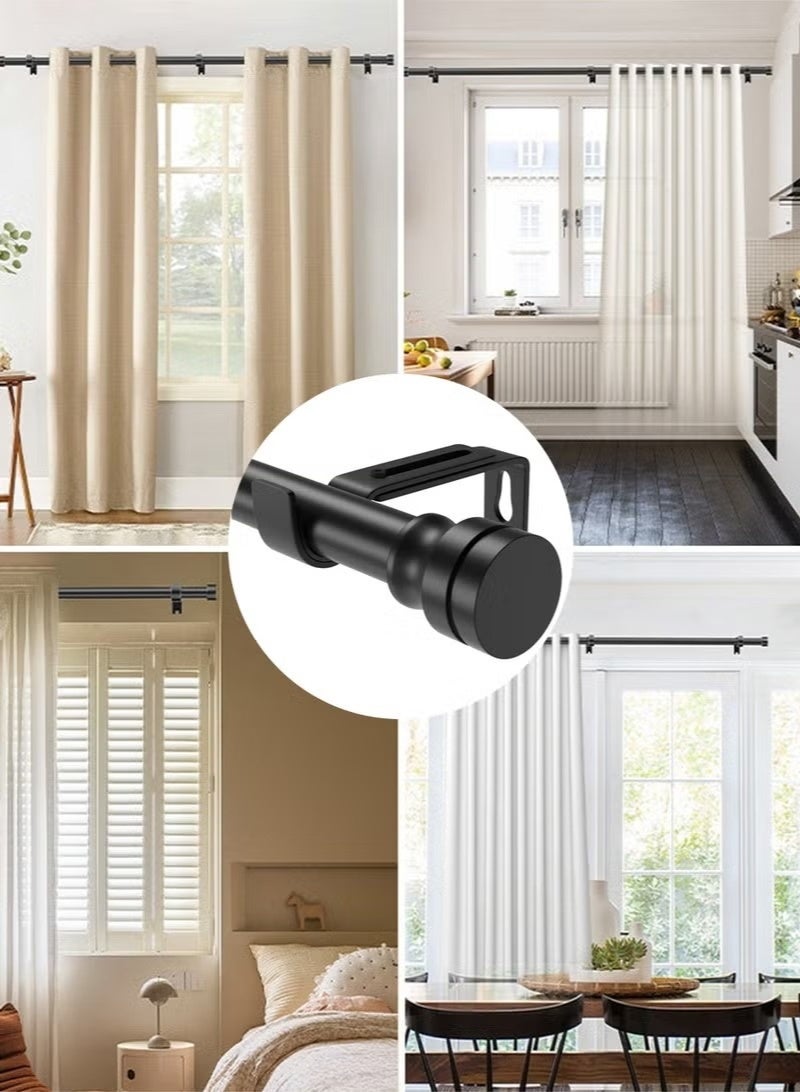 Curtain Rod Curtain Poles Set for Eyelet Curtains, Splicing Heavy Duty Drapery Rods with Adjustable Brackets for Bedroom, Living Room, Office - Image 4