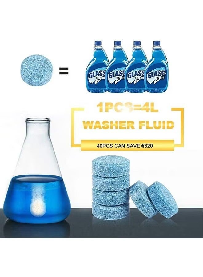 واي جيه أقراص غسيل الزجاج الأمامي للسيارة المكونة من 50 قطعة ، أقراص نظيفة مركزة لسائل ممسحة زجاج السيارة ، تزيل بقع الزجاج - Image 2