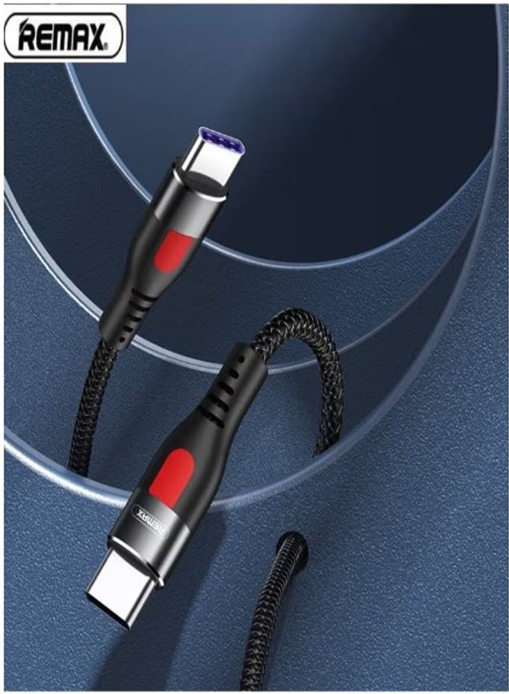 ريماكس RC-195 كابل بيانات شحن سريع خالٍ من التشابك 1000 مم 65 وات من النوع C إلى C أسود - Image 4