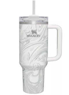 Stanley Quencher H2.0 FlowState 40oz Vacuum Insulated Tumbler – Rose Quartz Swirl Travel Mug with Reusable Lid and Straw for Water, Coffee, Smoothies, and Iced Tea – Durable, Stylish, Leakproof, Keeps Drinks Hot or Cold for Hours  - Image 1