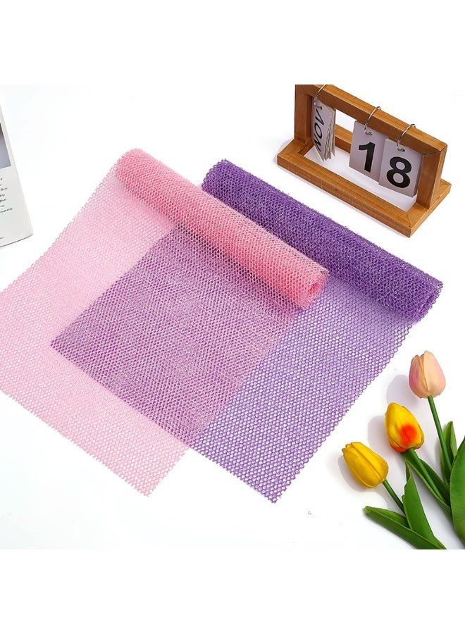 HOMESTAR 4 PCS African Net Bath Sponge Exfoliating Net, Nylon Long Net Bath Sponge Shower Body Scrubber Net Back Scrubber Skin Smoother for Daily Use, Black, Blue, Pink, Purple - Image 2