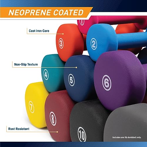 Marcy Neoprene Dumbbell, Single Piece, 1-lb, Fuchsia - Image 4