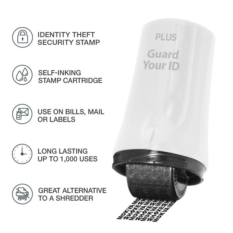 Plus Guard Your ID Advanced 2.0 Roller 3-Pack for Identity Theft Protection, Confidential Security Stamp Mixed Color Kit (Turquoise, Green, White) - Image 2