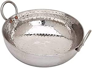 VOMI kadhai Stainless Steel Kadai for Cooking Hammered Design Sandwich Bottom Heavy Gauge Kadhais Wokpan Cookware (3 Litter) - Image 1
