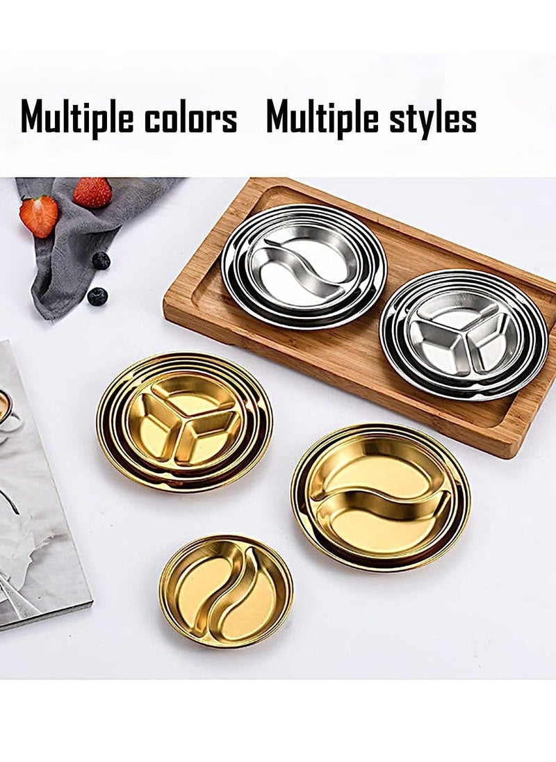 NIBEMINENT - Appetizer Plates, Mini Sauce Dishes, Side Dish Bowls, Soy Dish, Small Bowl Dishes for BBQ Condiments, Appetizer, Dessert Sushi 3 sizes, large, medium and small 6 Pack Golden, Compartment - Image 1