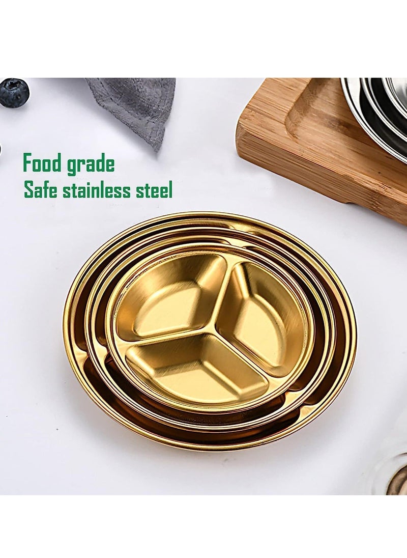 NIBEMINENT - Appetizer Plates, Mini Sauce Dishes, Side Dish Bowls, Soy Dish, Small Bowl Dishes for BBQ Condiments, Appetizer, Dessert Sushi 3 sizes, large, medium and small 6 Pack Golden, Compartment - Image 1
