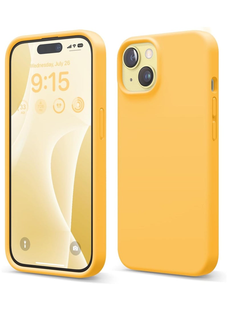 elago Liquid Silicone for iPhone 15 case cover Full Body Protection, Shockproof, Slim, Anti-Scratch Soft Microfiber Lining - Sunshine - Image 1