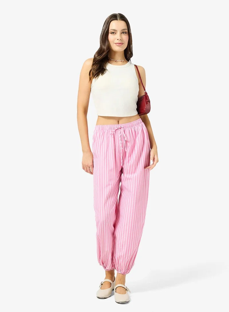 Ginger Stripe Wide Leg Balloon Pants