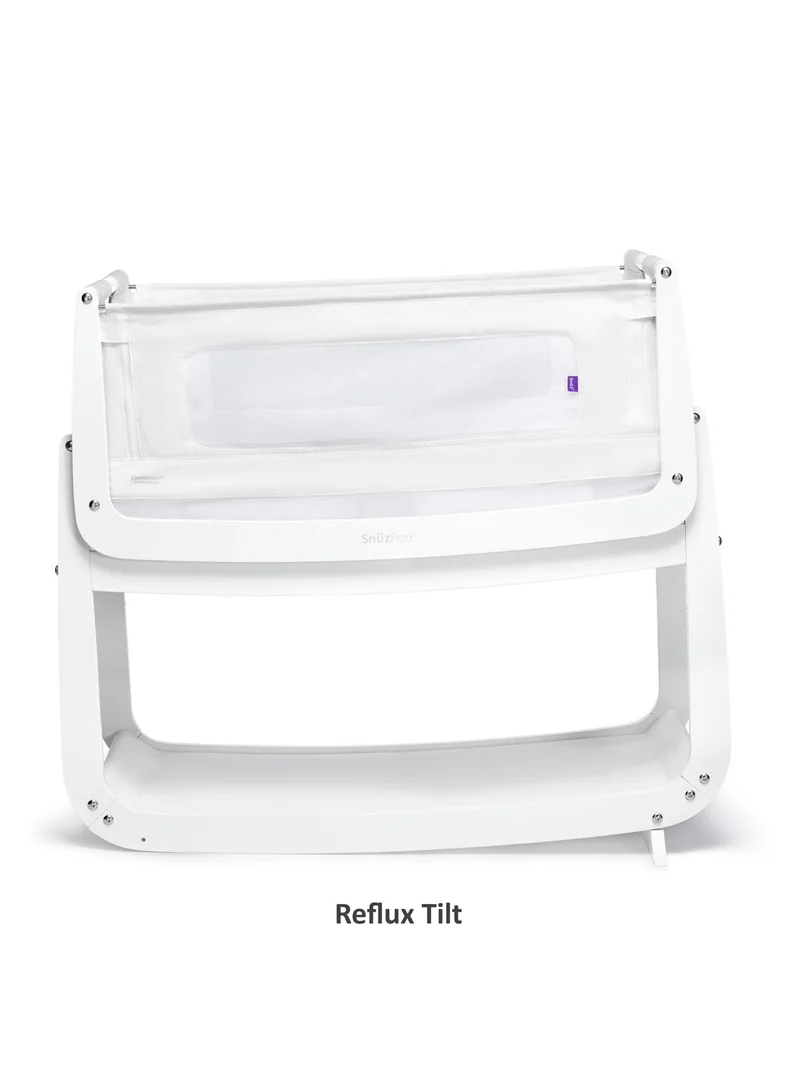 Snuz Pod4 Bedside Crib For Infant And Baby, Increased Air Flow For Better Sleep , 3D Breathable Mattress, Machine Washable Liner, Rocking Stand , Suitable From 0 To 6 Months ( L100 X 49 X H95) - White