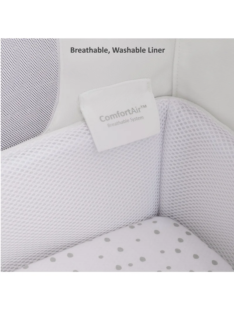 Snuz Pod4 Bedside Crib For Infant And Baby, Increased Air Flow For Better Sleep , 3D Breathable Mattress, Machine Washable Liner, Rocking Stand , Suitable From 0 To 6 Months ( L100 X 49 X H95) - White
