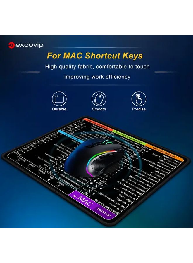 اختصارات لوحة مفاتيح إكسبوكيفيب لجهاز ماك بوك - وسادة ماوس مقاس 10.2 × 8.2 بوصة - قاعدة مطاطية مانعة للانزلاق - سطح قماشي متين - Image 3