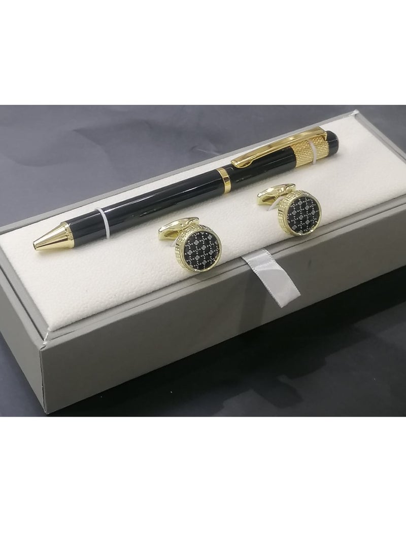 A first-class pen and cufflink set for men