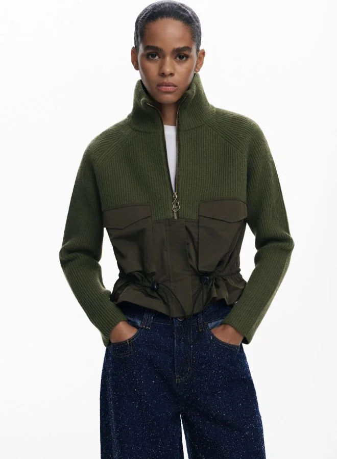 Zipper sweater with pockets
