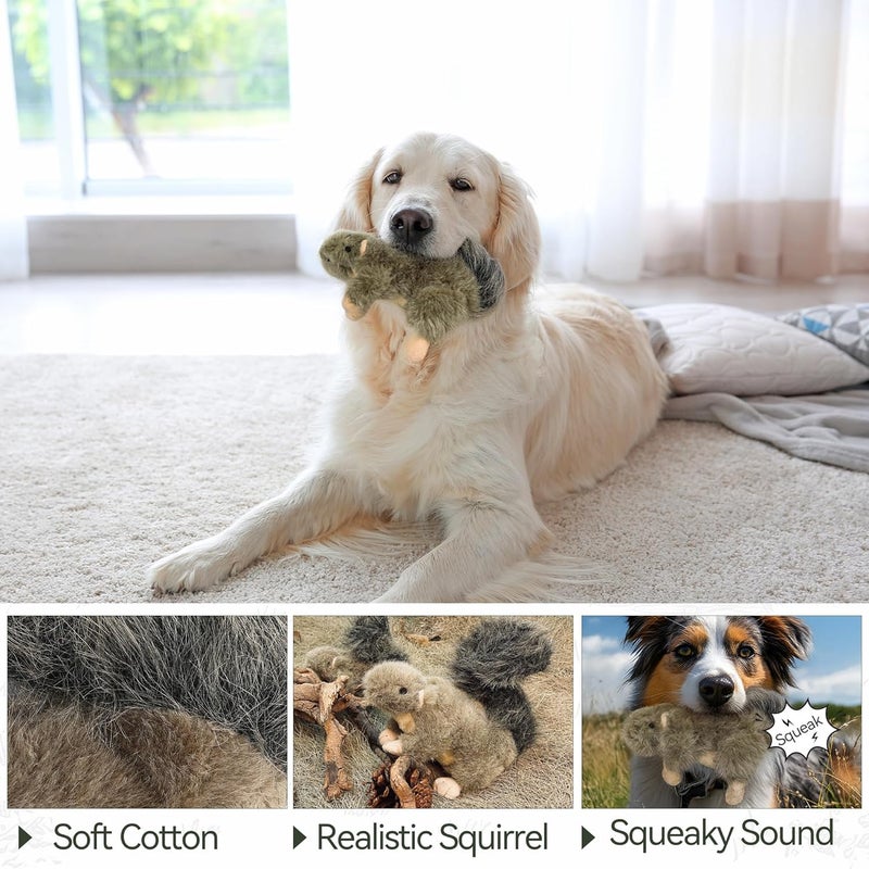 All For Paws Classic Squirrel Plush Toy for Dogs - Small Size - Image 4