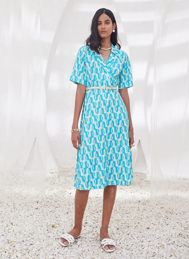 سولت اتاير SALT ATTIRE Women Abstract Printed A-Line Dress